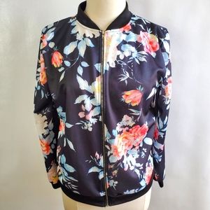 Vicabo flower design black lightweight jacket, XXL